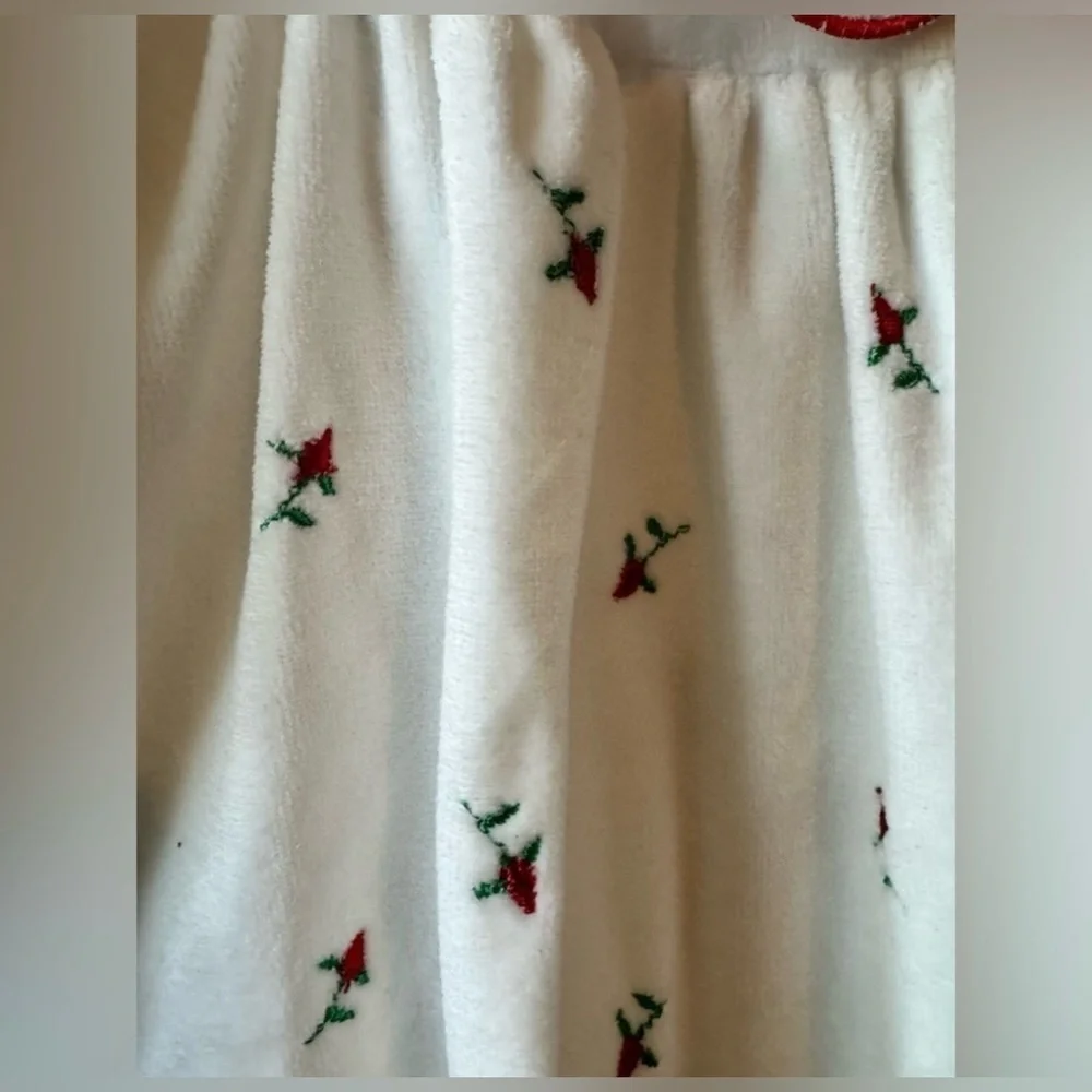 Vintage Little Me White Footie with Red and Green Details